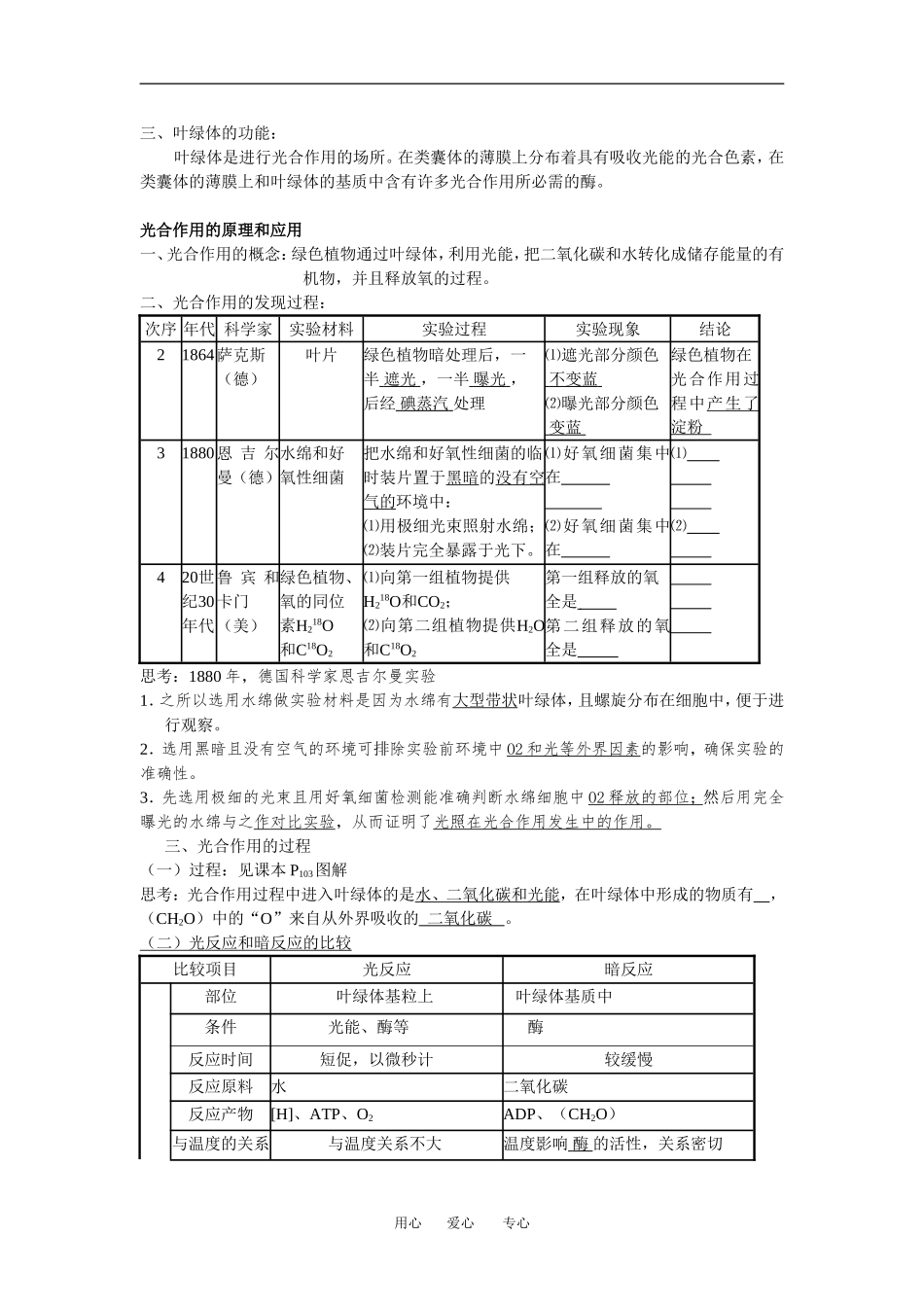 （新人教版必修1）生物：5.4《能量之源-光与光合作用》学案（1）_第2页