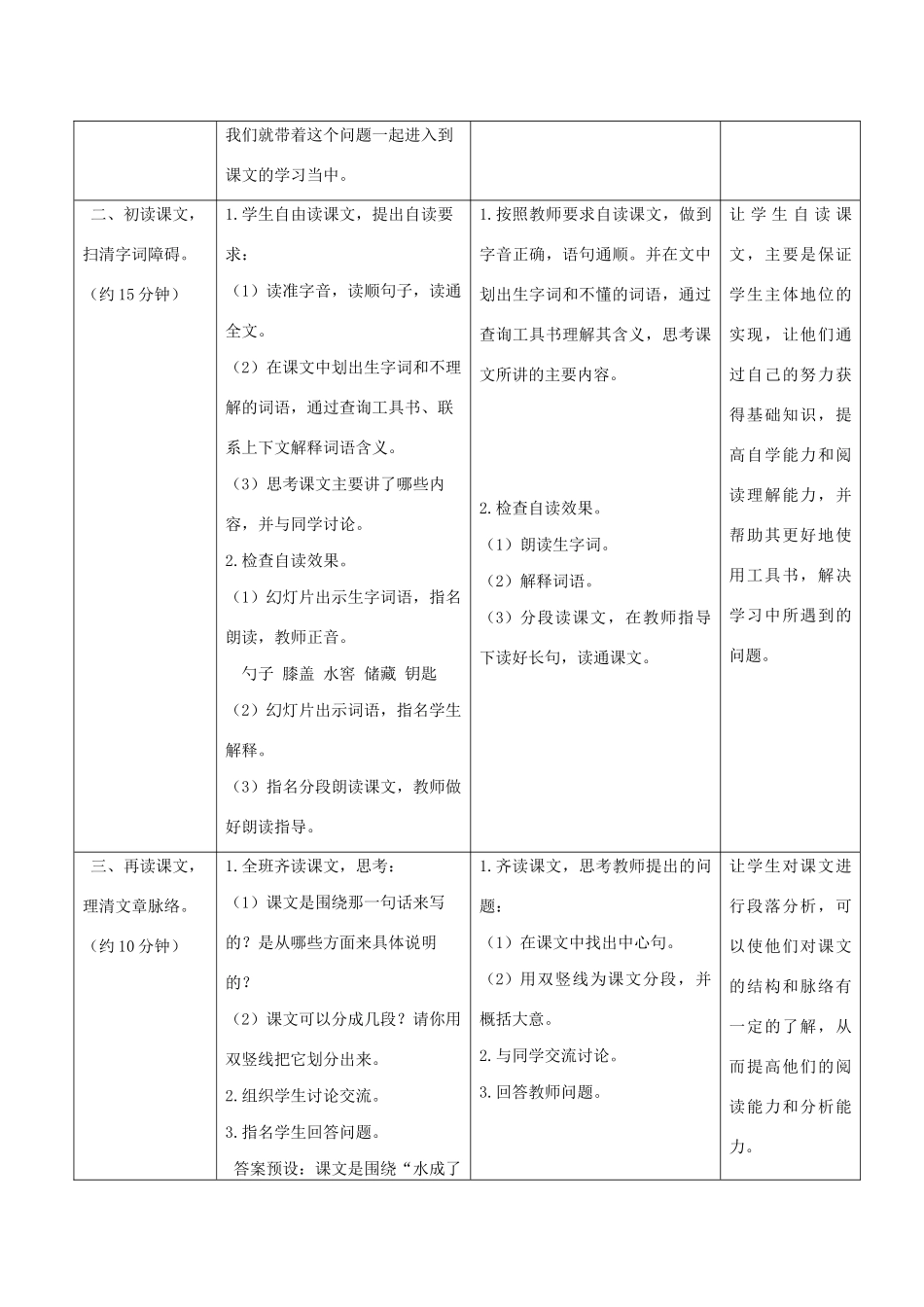 春五年级语文下册 第七单元 27 水教案设计 苏教版-苏教版小学五年级下册语文教案_第3页