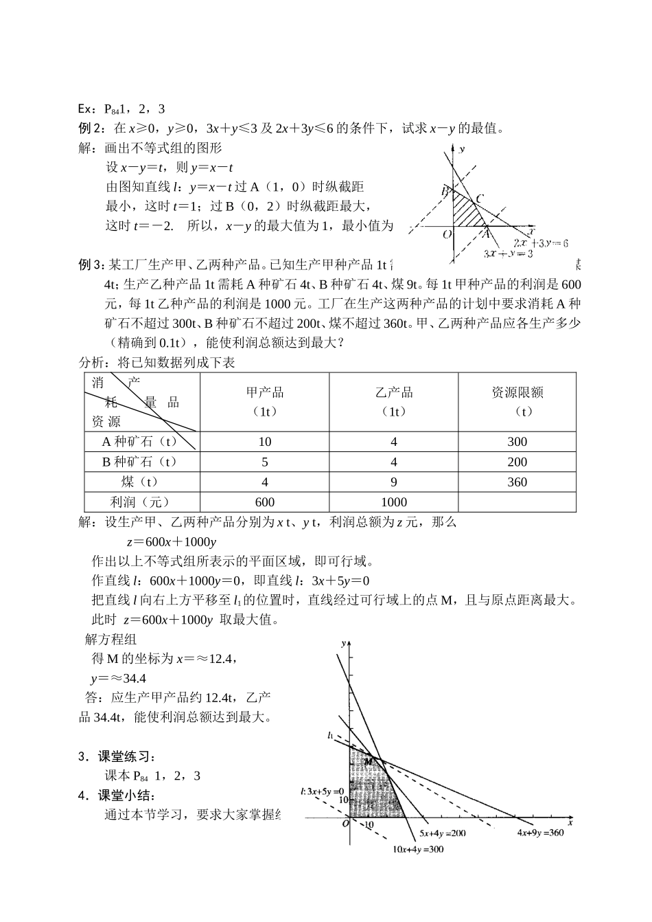 高三数学不等式第六课时  线性规划（一）教案苏教版必修5_第2页