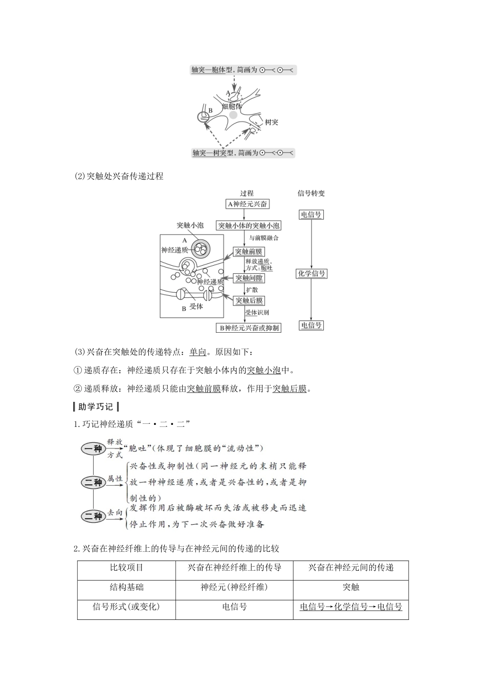 高考生物大一轮复习 第八单元 生物个体的稳态 第25讲 个体生命活动的神经调节学案 苏教版-苏教版高三全册生物学案_第2页