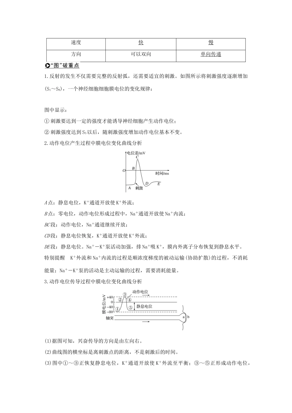 高考生物大一轮复习 第八单元 生物个体的稳态 第25讲 个体生命活动的神经调节学案 苏教版-苏教版高三全册生物学案_第3页