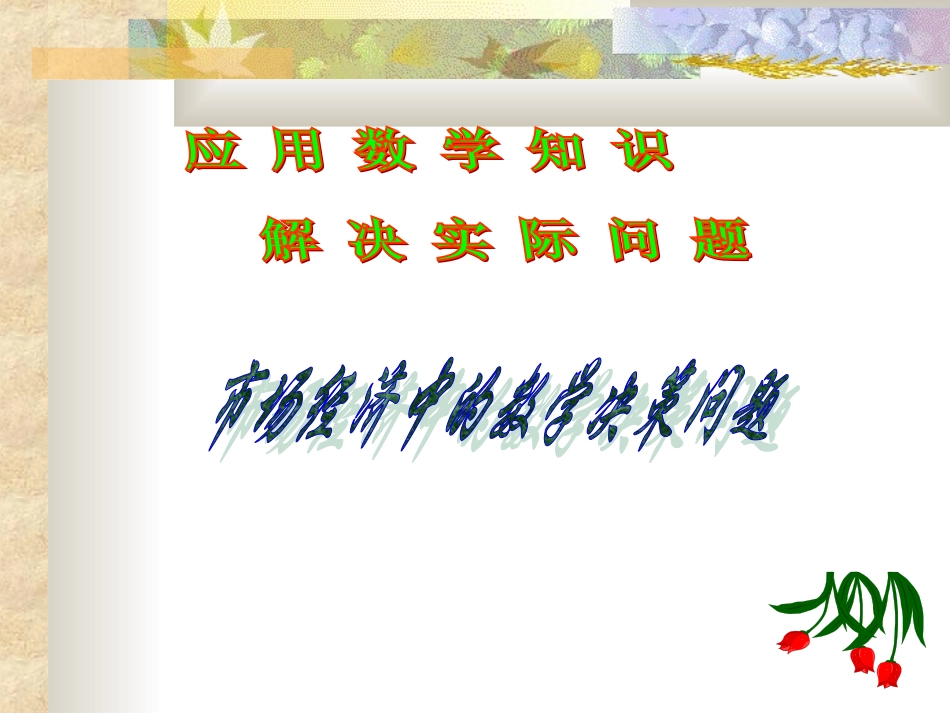 初中数学经济类应用题复习_第1页