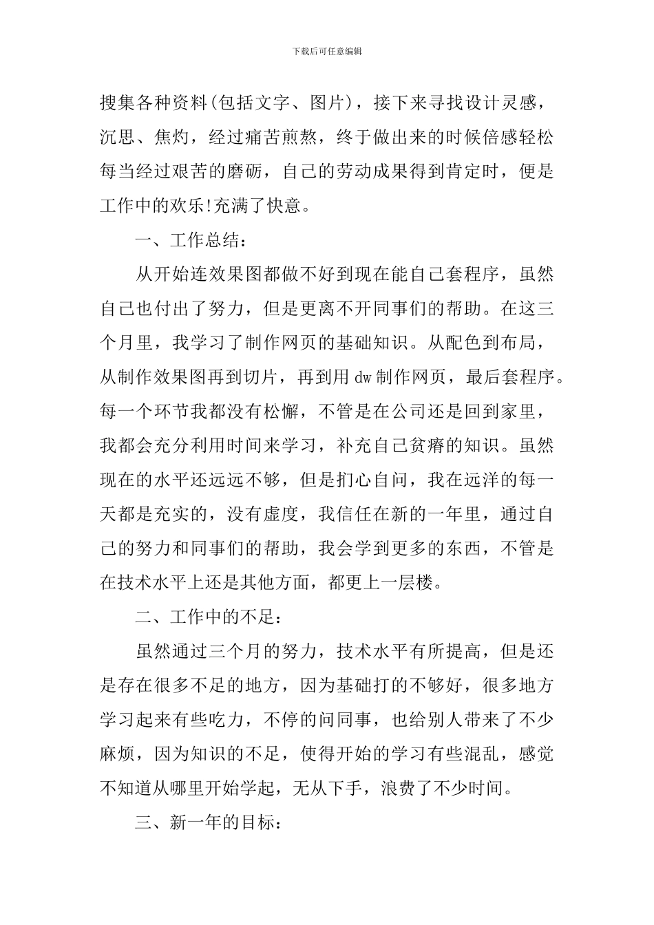 网页设计师个人工作总结_第3页