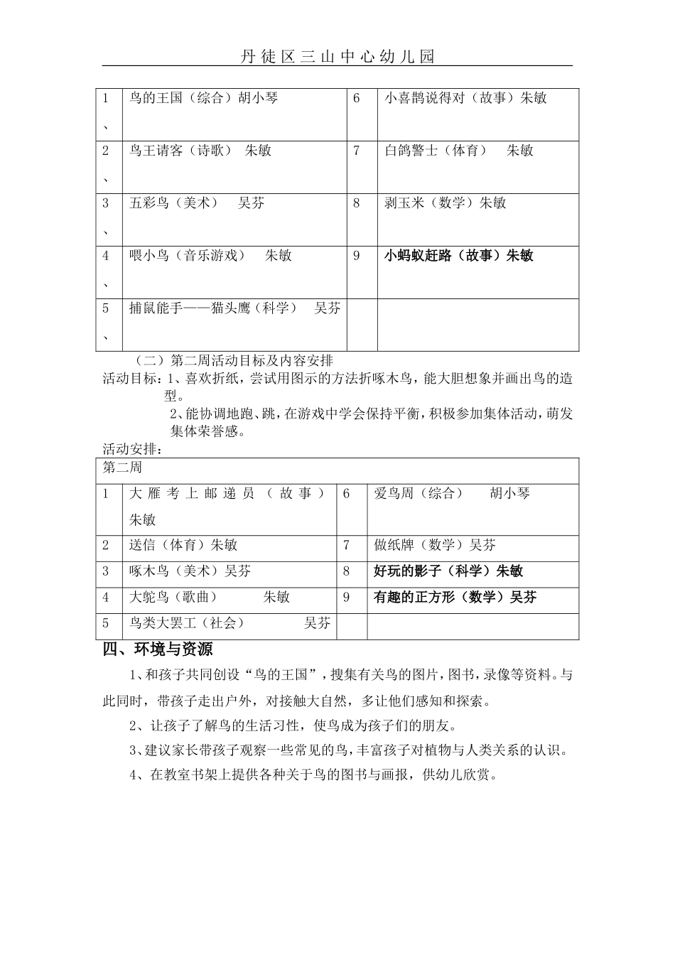 主题四小鸟，你好_第2页