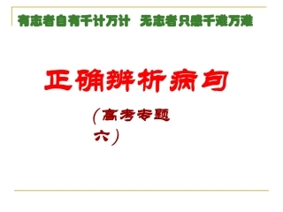 高考专题第五讲正确辨析病句