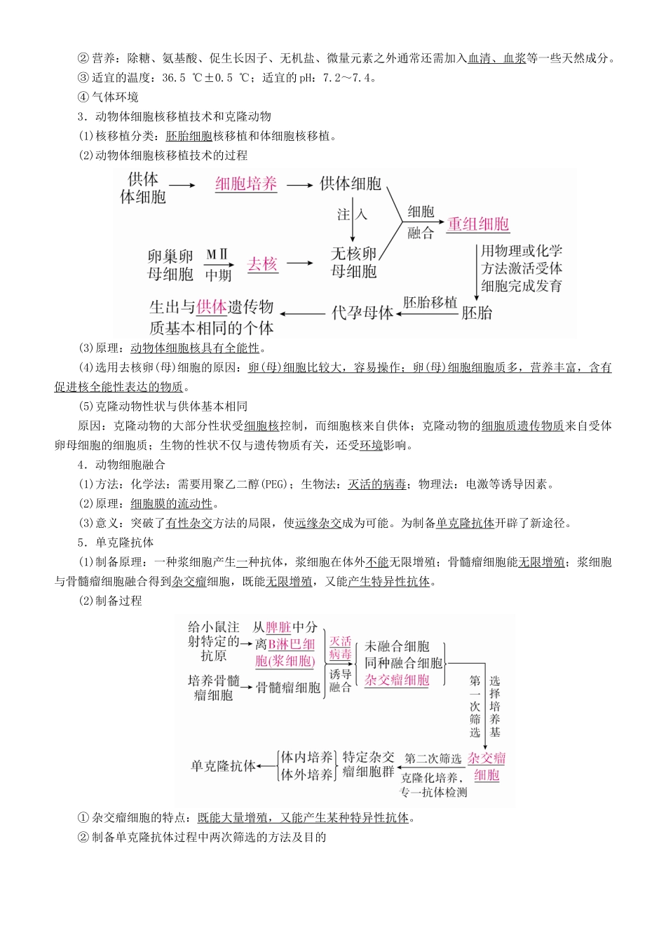 高考生物一轮复习 第36讲 细胞工程讲练结合学案-人教版高三全册生物学案_第3页