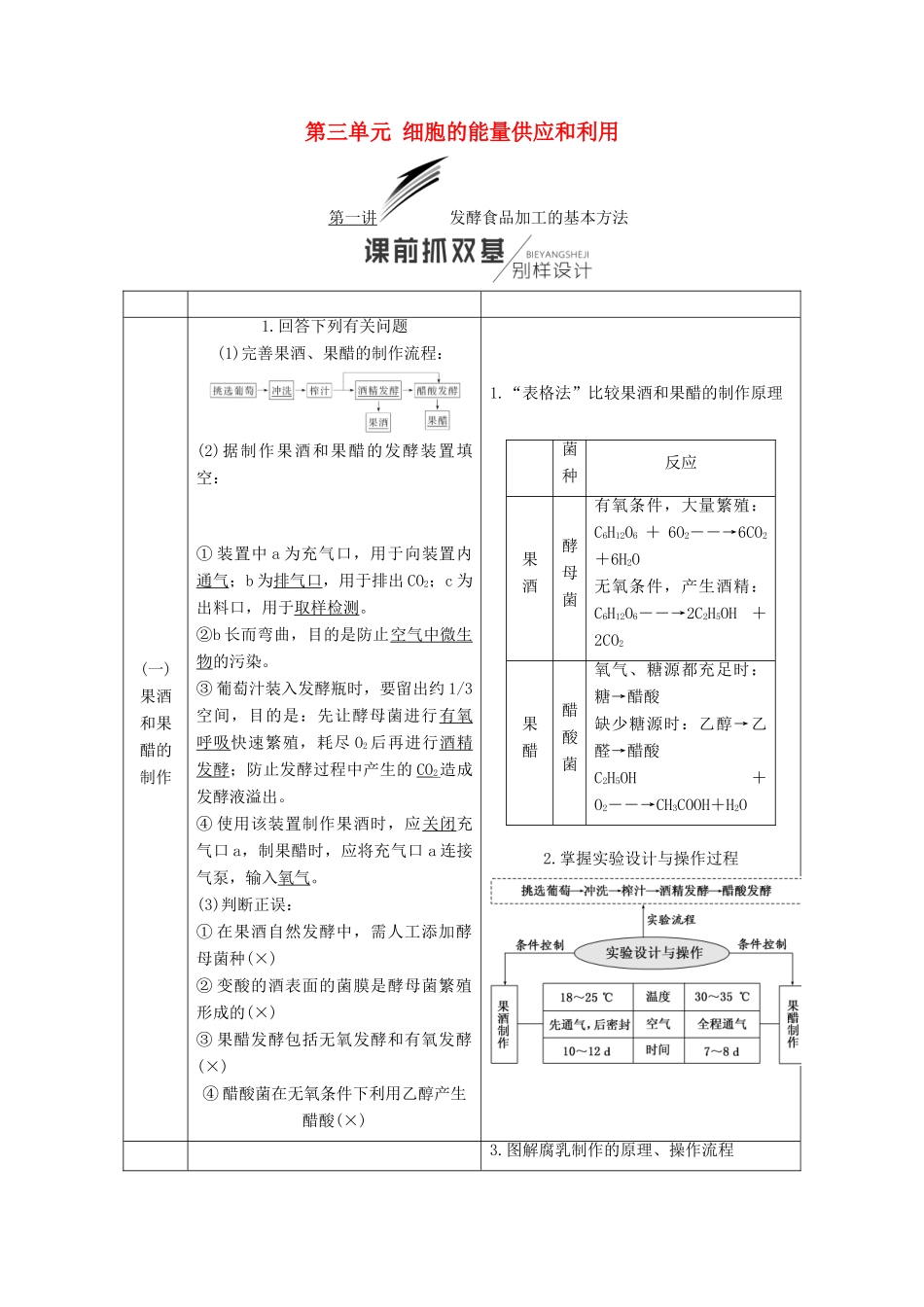 （江苏专版）高考生物一轮复习 选考部分 生物技术实践学案-人教版高三全册生物学案_第1页