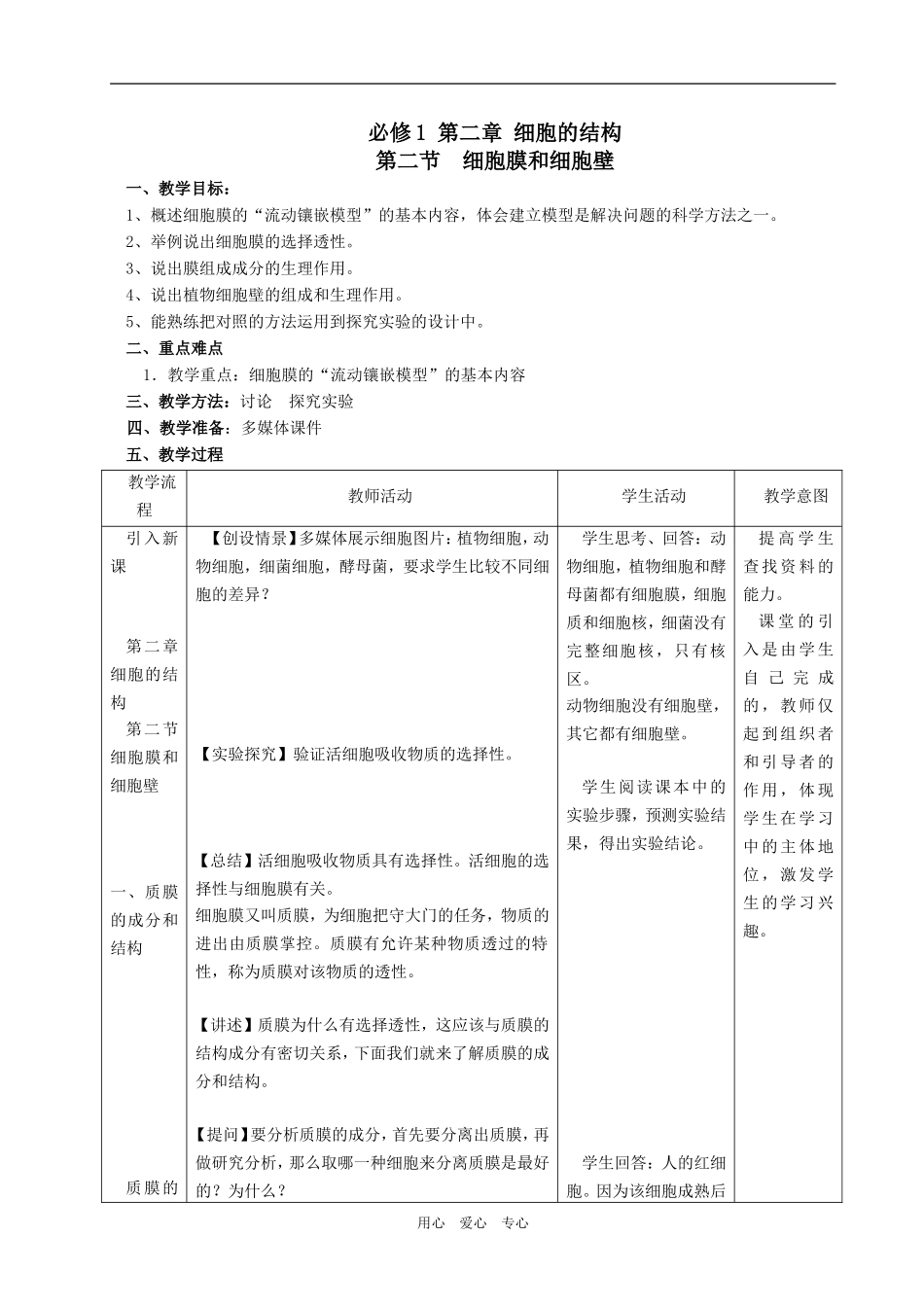 必修1 第二章第二节 细胞膜和细胞壁_第1页