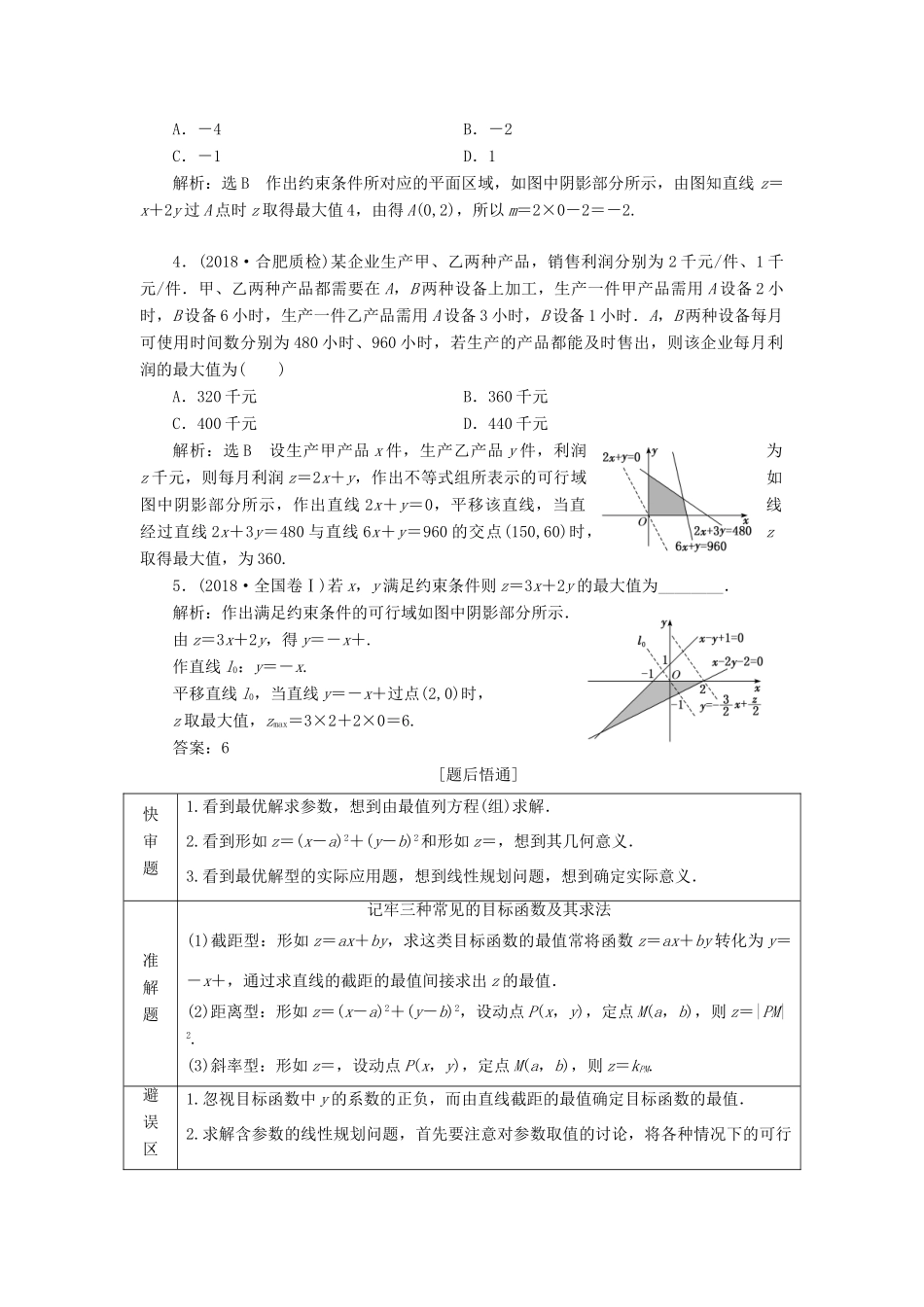 （通用版）高考数学二轮复习 第一部分 第一层级 基础送分 专题三 不等式讲义 理（普通生，含解析）-人教版高三全册数学教案_第3页