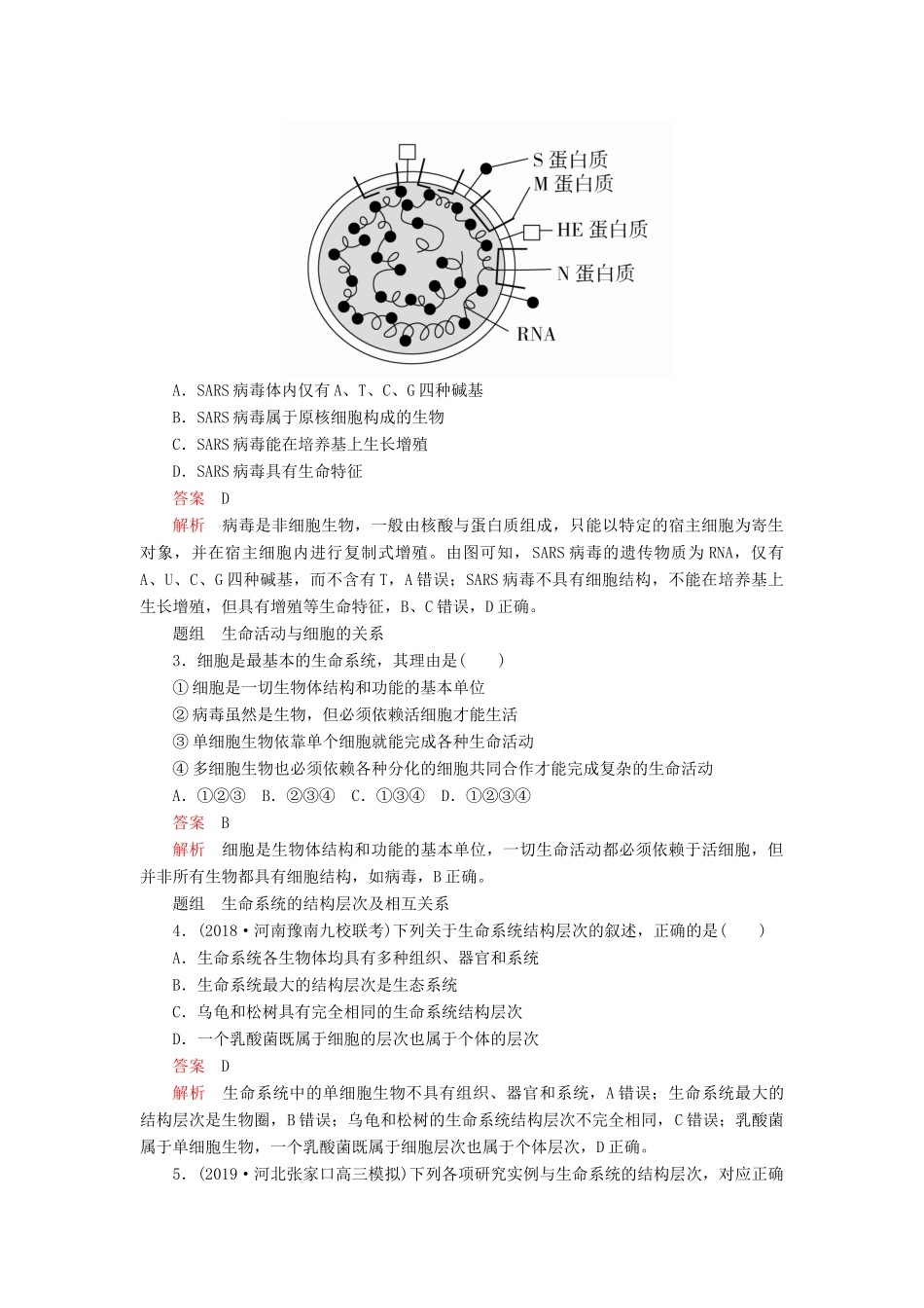 高考生物一轮复习 第1单元 走近细胞及细胞有分子组成 第1讲 走近细胞学案（含解析）（必修1）-人教版高三必修1生物学案_第3页