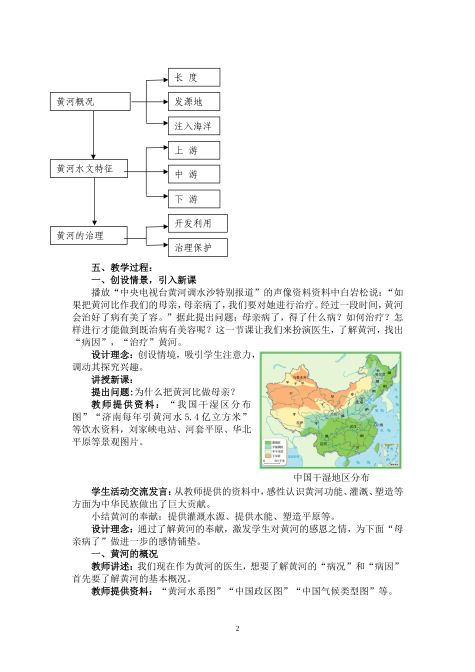 《黄河的治理》教学设计_第2页