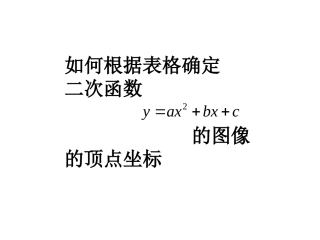 如何根据表格确定二次函数的顶点坐标