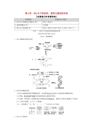 （全国版）高考生物一轮复习 第6单元 遗传的分子基础 第2讲 DNA分子的结构、复制与基因的本质学案-人教版高三全册生物学案
