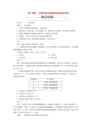 高中生物 第5章 细胞的能量供应和利用 第3节 第二课时 无氧呼吸及细胞呼吸原理的应用学案 新人教版必修1-新人教版高一必修1生物学案