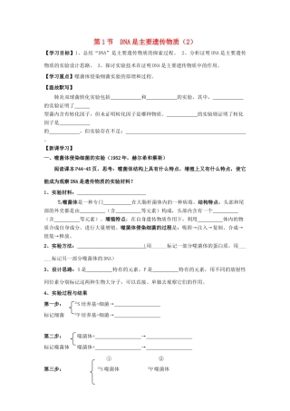 高中生物 第3章 基因的本质 第1节 DNA是主要遗传物质（2）导学案 新人教版必修2-新人教版高一必修2生物学案