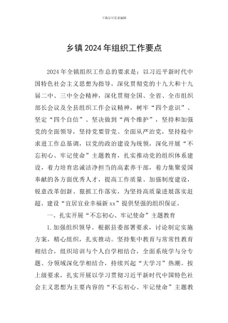 乡镇2024年组织工作要点