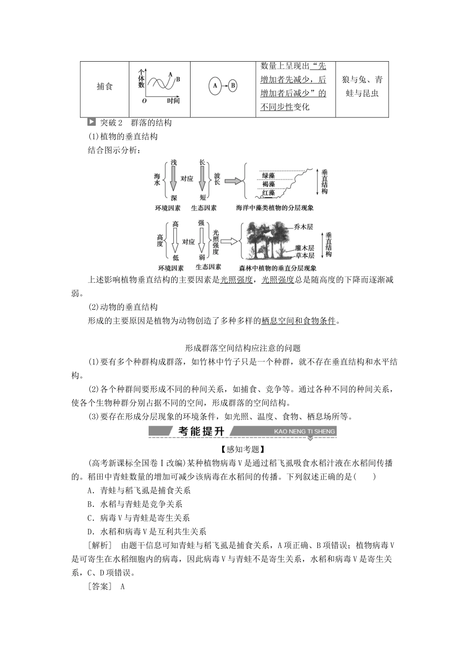 （全国）高考生物大一轮复习 第九单元 生物与环境 第37讲 群落的结构群落的演替学案-人教版高三全册生物学案_第3页