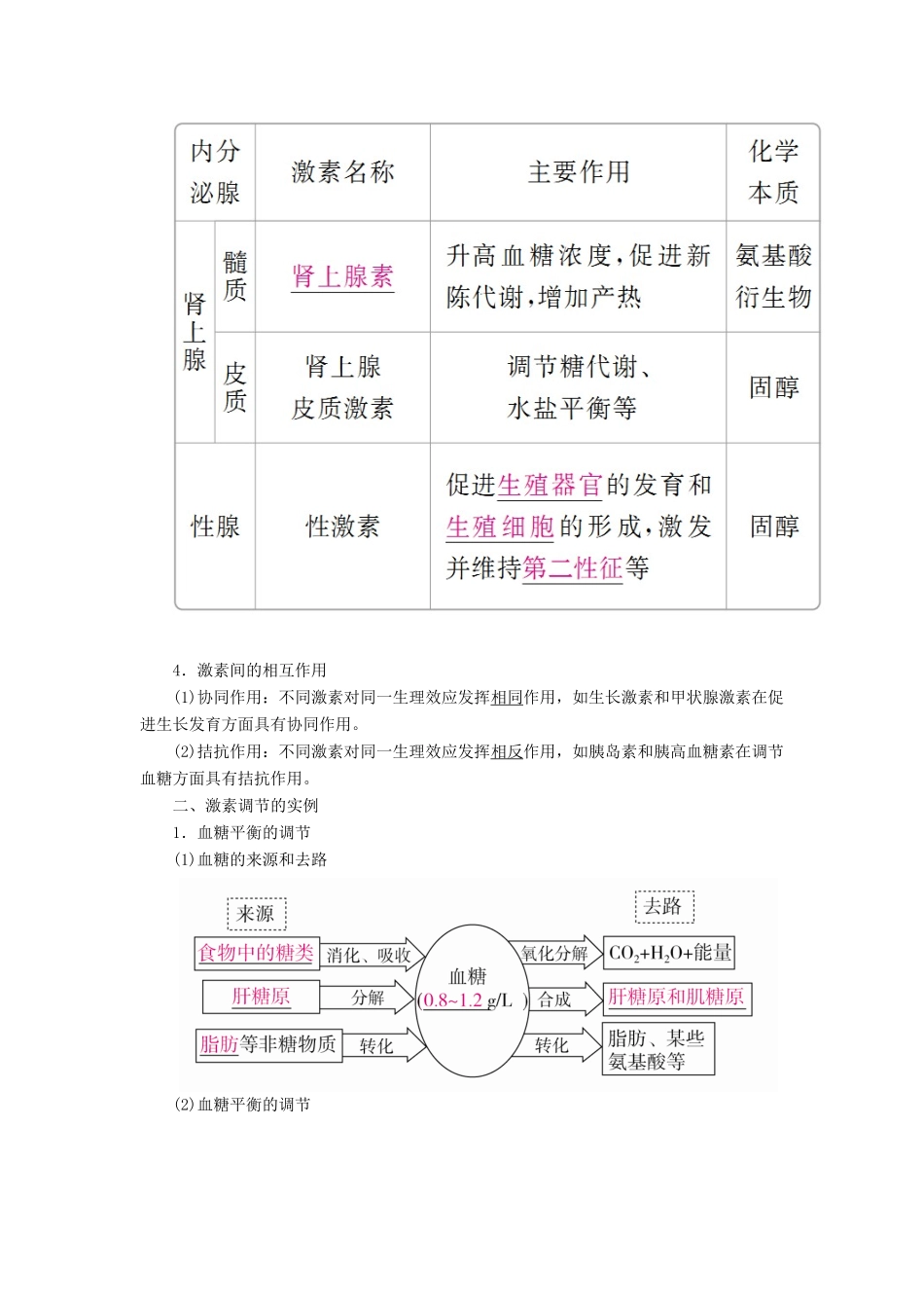 （全国版）高考生物一轮复习 第27讲 通过激素的调节、神经调节与体液调节的关系培优学案-人教版高三全册生物学案_第3页