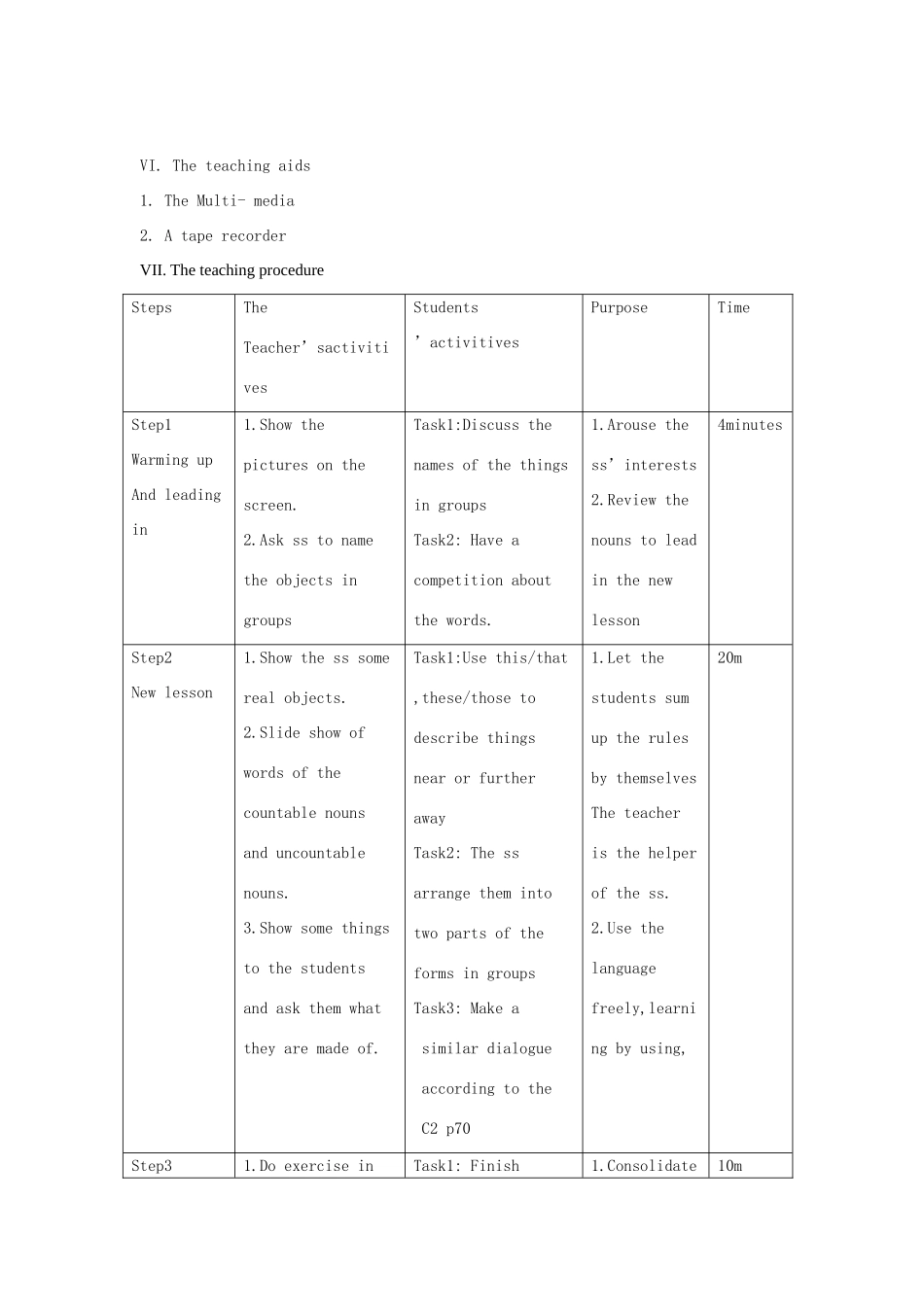 八年级英语上册 Chapter 5 Language教案 牛津沈阳版_第3页