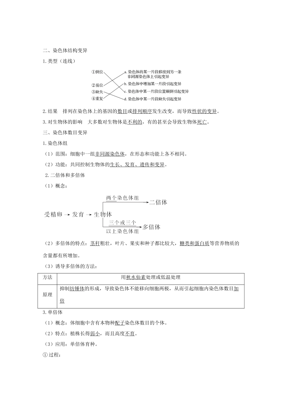 高中生物 第5章 基因突变及其他变异 第2节 基因重组 染色体变异学案 新人教版必修2-新人教版高一必修2生物学案_第2页