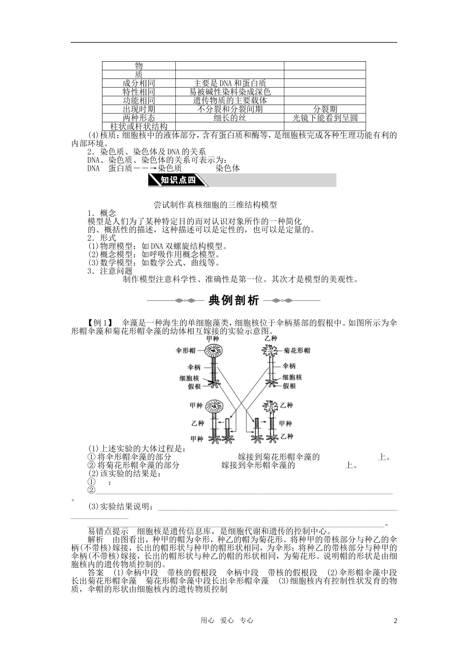 10-11学年高中生物 第三章细胞的基本结构（第3节）同步学案 新人教版必修1_第2页