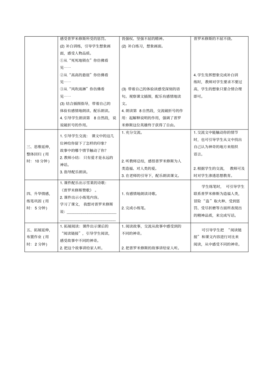 【精品】四年级上册语文导学案：14普罗米修斯人教部编版_第3页