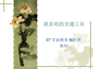 我喜欢的交通工具