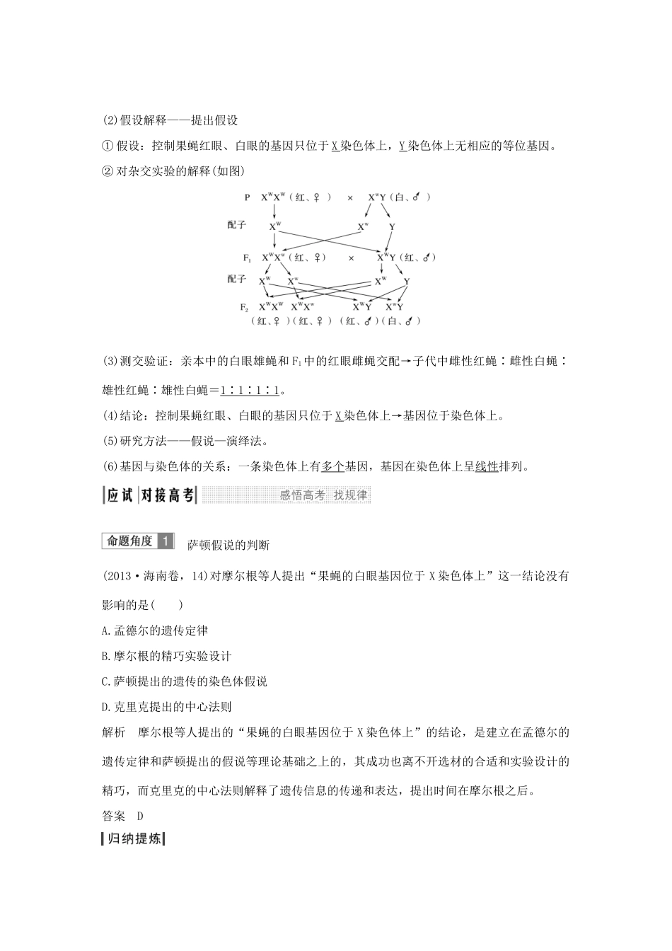高考生物一轮复习 第五单元 遗传的基本规律 第16讲 伴性遗传和人类遗传病学案-人教版高三全册生物学案_第2页