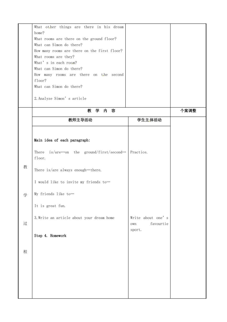 七年级英语下册 Unit 1 Dream Homes Task教案 （新版）牛津版-（新版）牛津版初中七年级下册英语教案_第2页