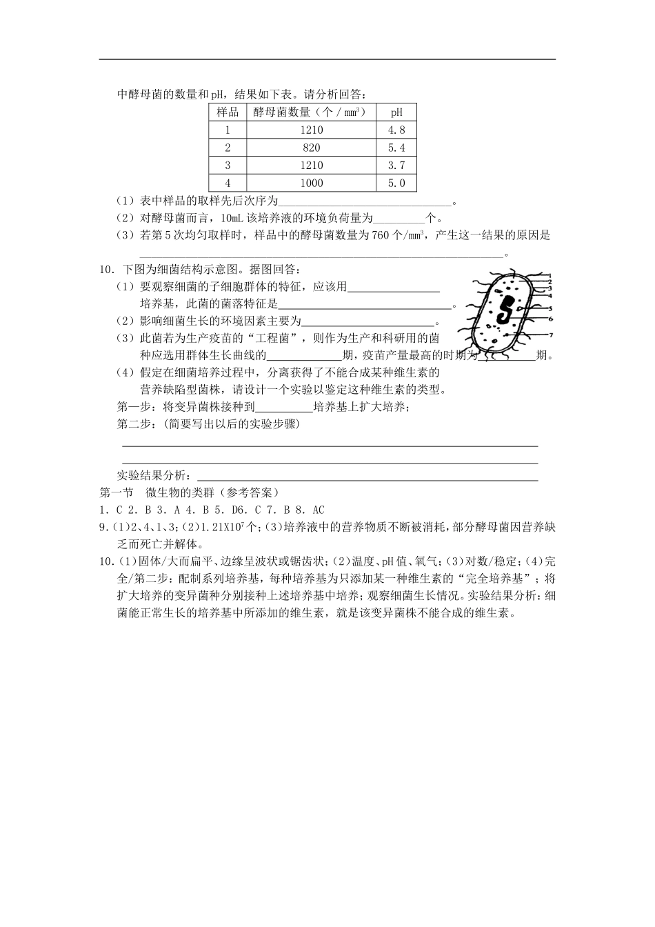 高三生物复习第一节  微生物的类群学案学案_第3页