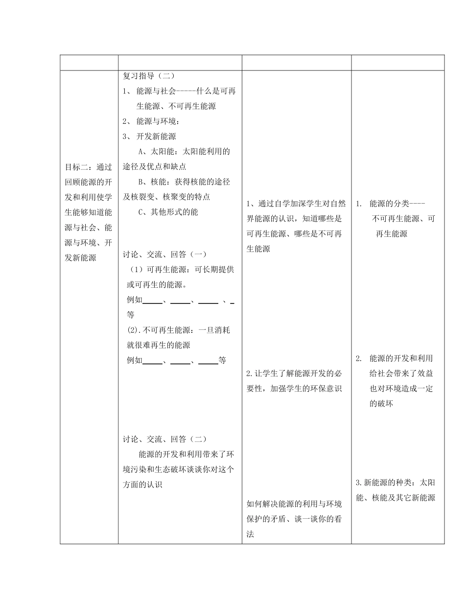 九年级物理全册 第二十章 能源、材料与社会复习教案 （新版）沪科版-（新版）沪科版初中九年级全册物理教案_第3页