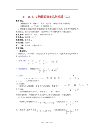 高三数学下8.2椭圆的简单几何性质2教案