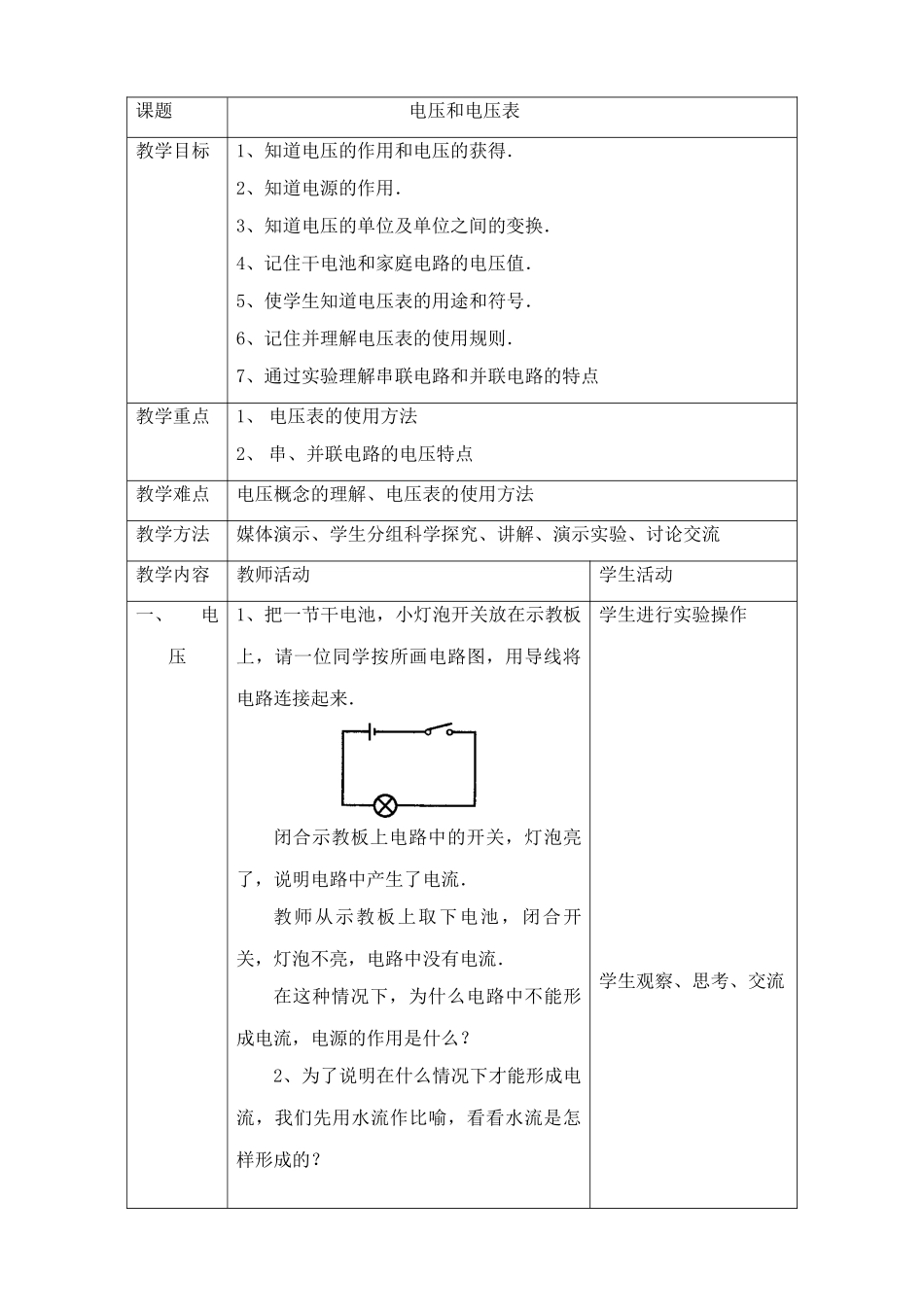 九年级物理电压和电压表苏科版_第1页
