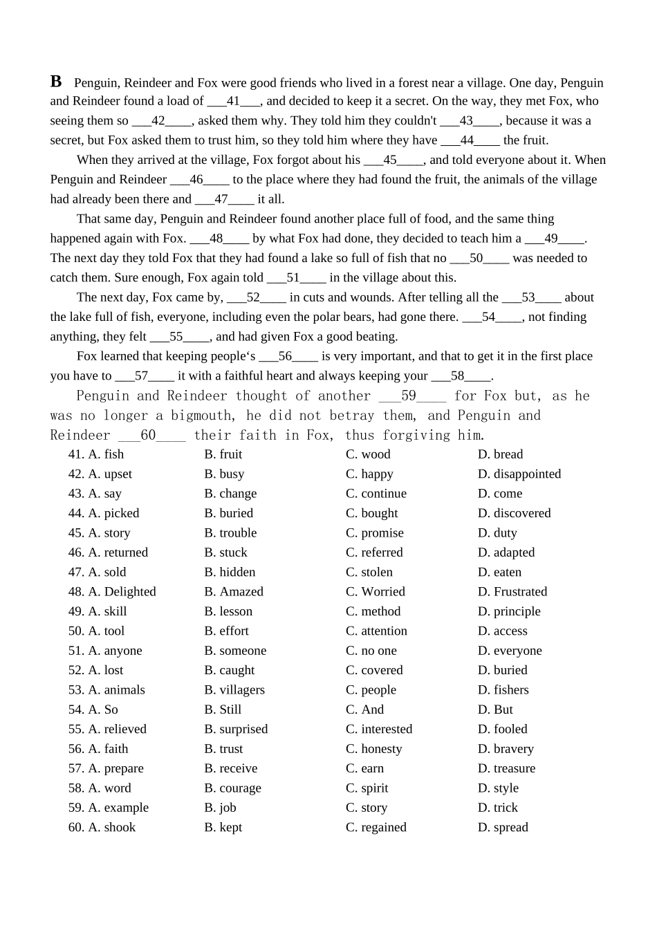 高三英语完形填空专练_第2页