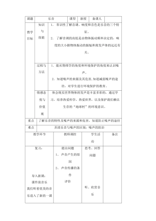 八年级物理沪科版乐音