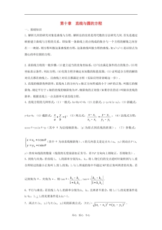 高考数学竞赛 直线与圆的方程教案讲义（10）