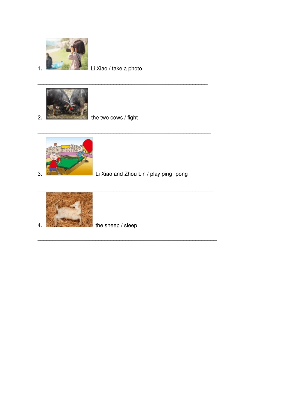 【精品】四年级下册英语学案：Unit3Theyareplaying湘鲁版_第3页