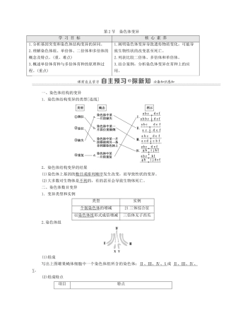 高中生物 第5章 基因突变及其他变异 第2节 染色体变异学案 新人教版必修2-新人教版高中必修2生物学案
