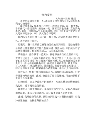 窗内窗外张琪