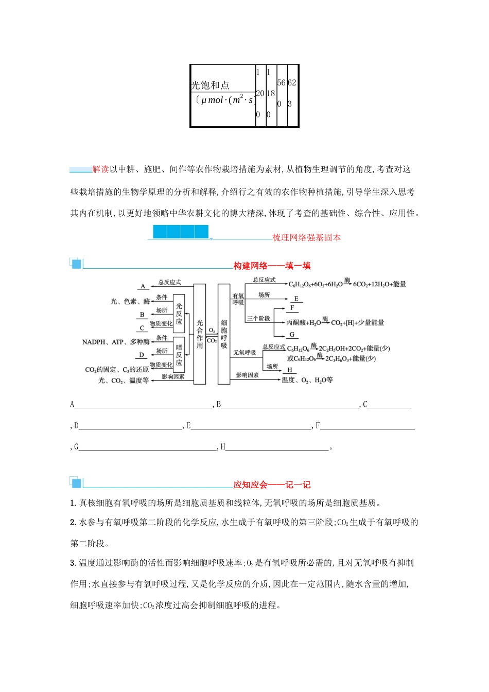 2021高考生物二轮复习 第5讲 细胞呼吸与光合作用学案-人教版高三全册生物学案_第3页
