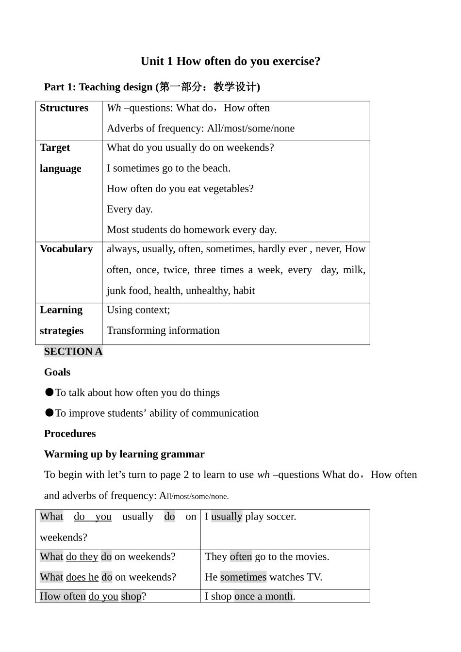 八年级英语Unit1 Section A新课标 人教版_第1页
