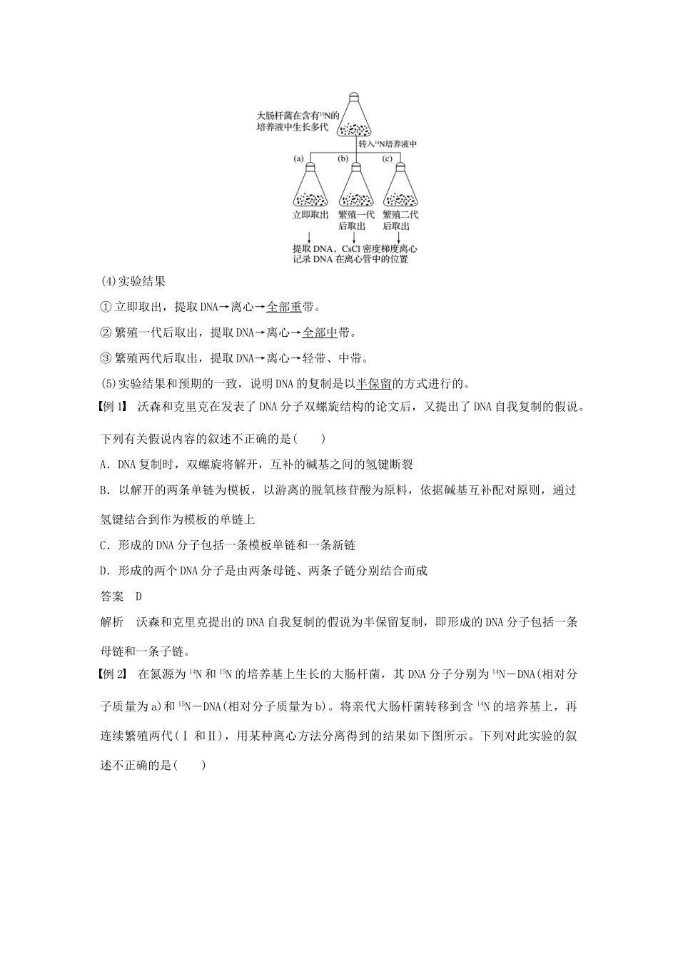 高中生物 第3章 基因的本质 第3节 DNA的复制学案 新人教版必修2-新人教版高一必修2生物学案_第2页