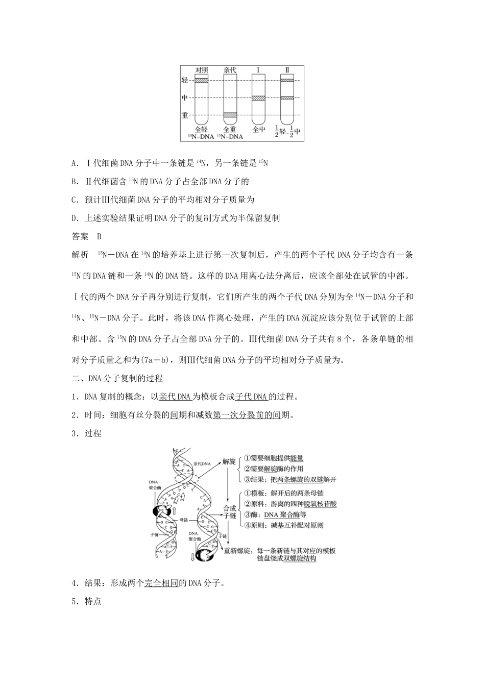 高中生物 第3章 基因的本质 第3节 DNA的复制学案 新人教版必修2-新人教版高一必修2生物学案_第3页