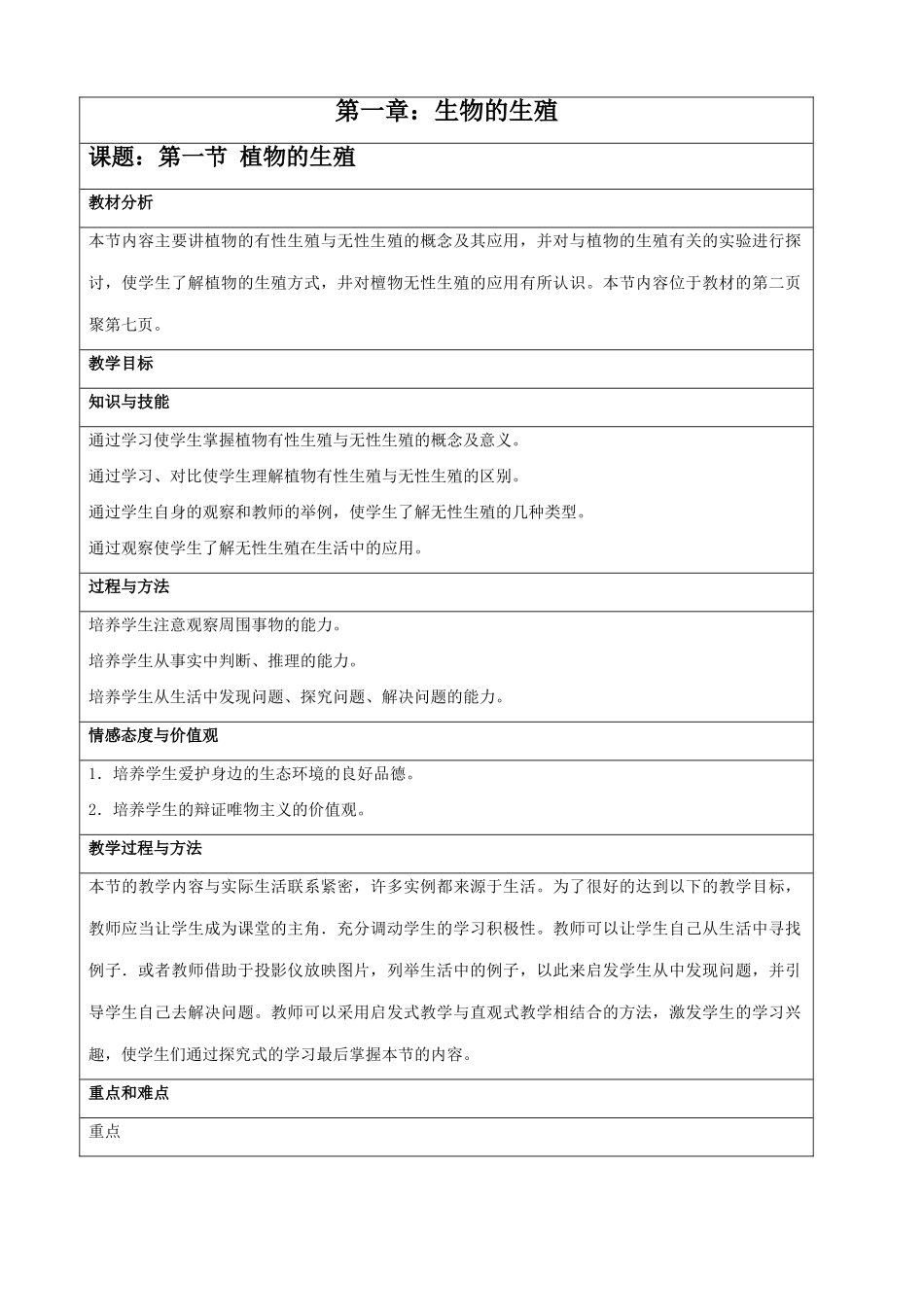 八年级生物新课标人教版植物的生殖1_第1页