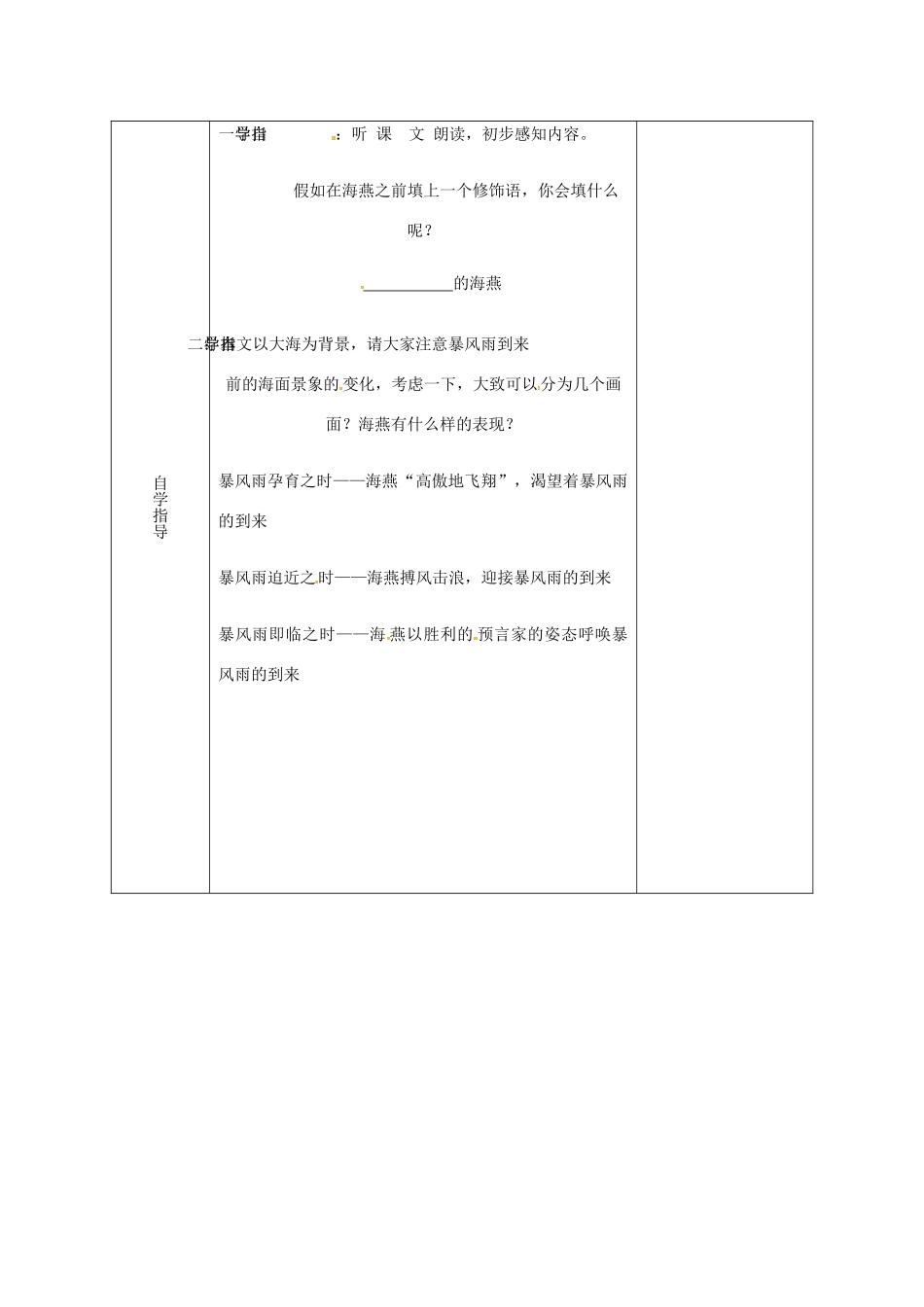 中考语文 海燕复习教案 新人教版-新人教版初中九年级全册语文教案_第2页
