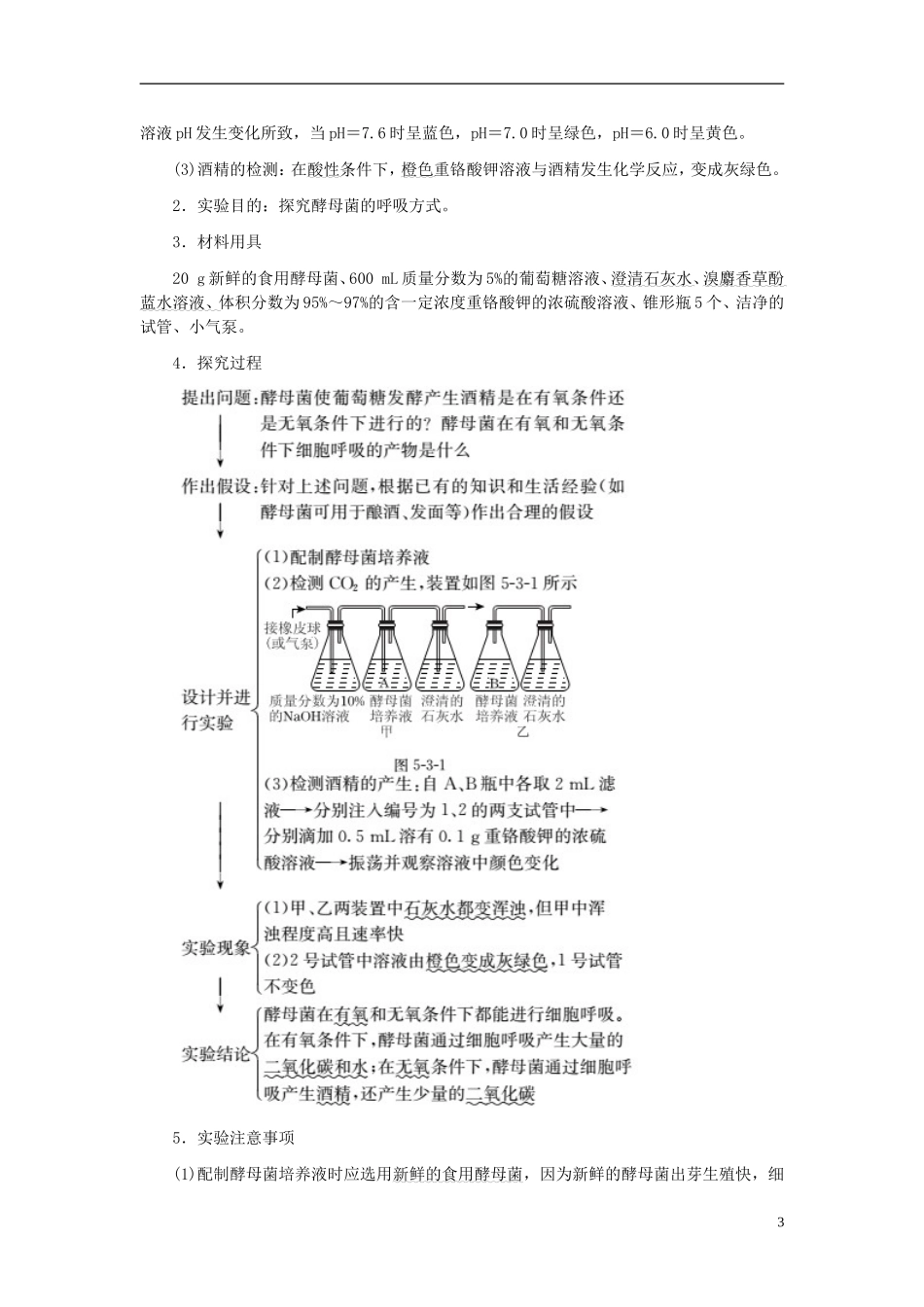 高中生物 第5章 第3节 ATP的主要来源-细胞呼吸学案 新人教版必修1-新人教版高一必修1生物学案_第3页