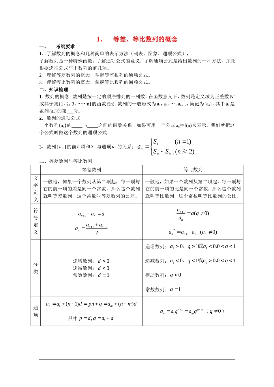 高三数学《数列》复习教案_第1页