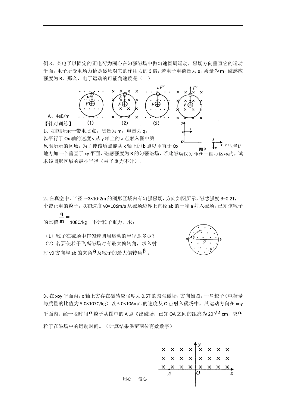 高二高中物理：《带电粒子在磁场中的运动》学案（3）（鲁科版）_第2页