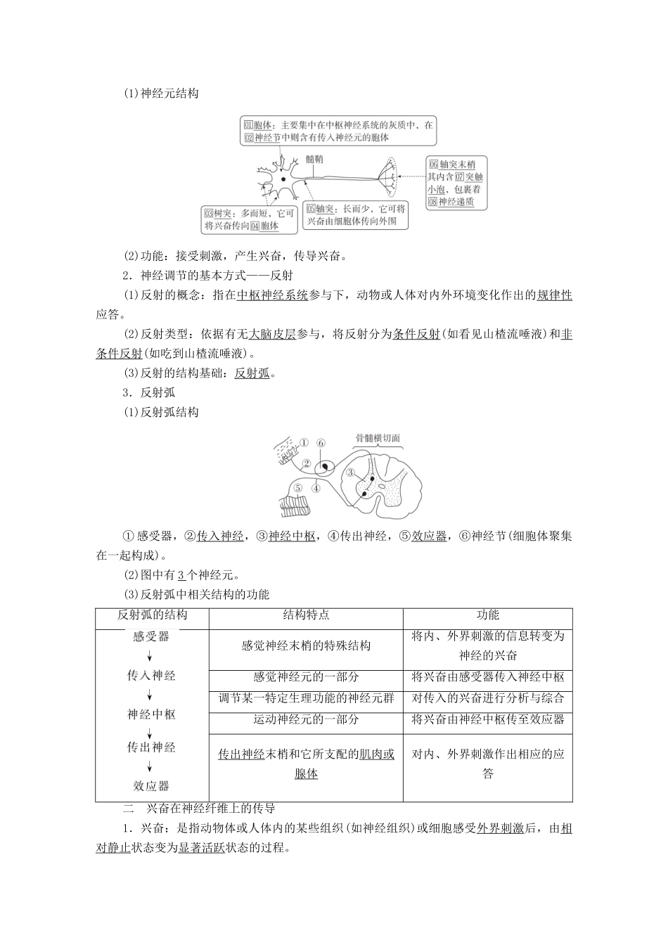 高考生物一轮复习 第8单元 生命活动的调节 第26讲 通过神经系统的调节学案 新人教版必修3-新人教版高三必修3生物学案_第2页