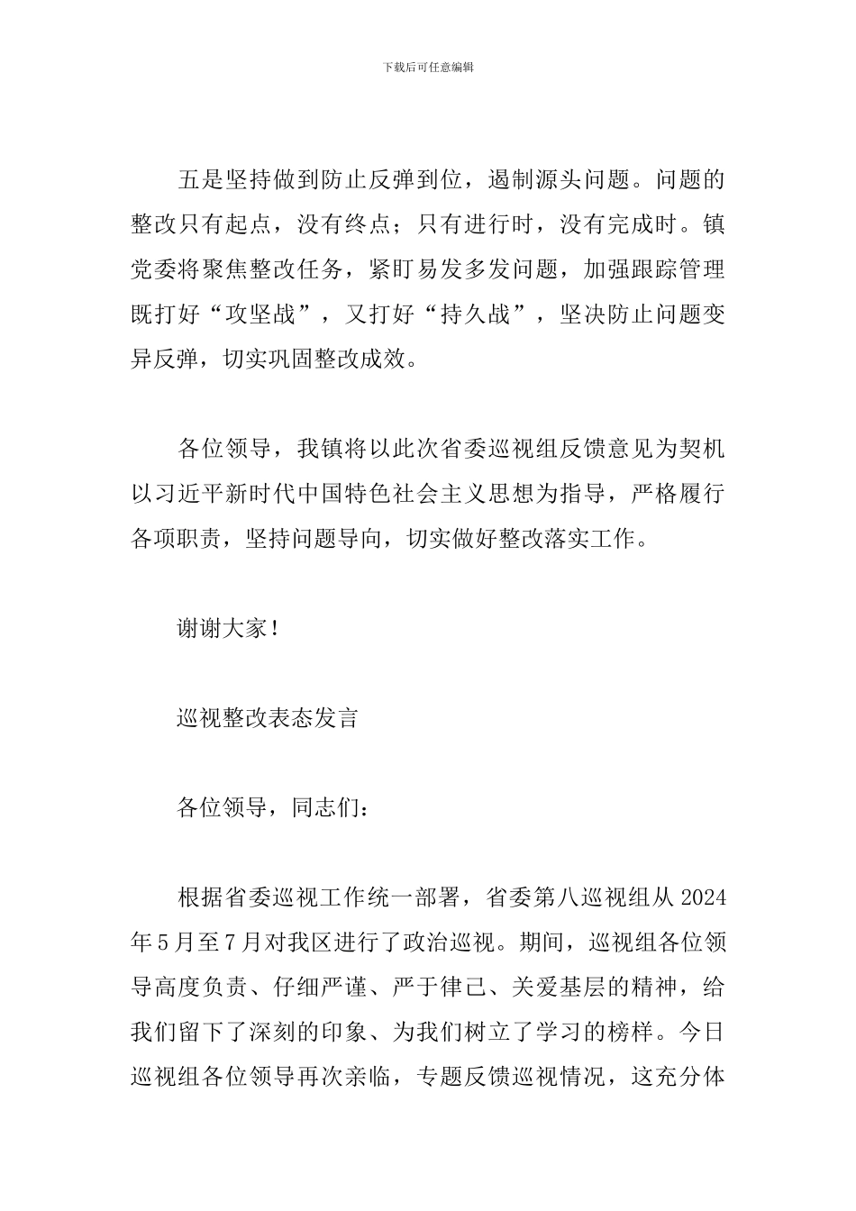 巡视整改表态发言3篇_第3页